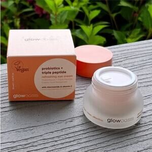 NEW eye cream glow oasis refreshing 0.67 oz probiotic triple peptide vegan 20 ml